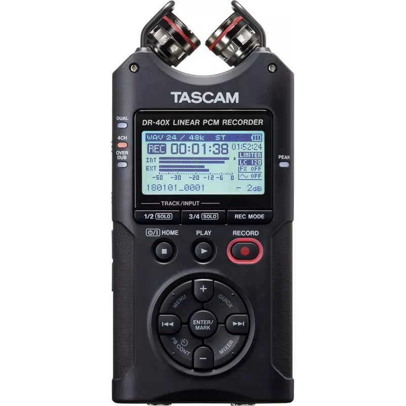 Tascam DR-40X - tragbarer digitaler Rekorder mit USB-Schnittstelle, 2 x Stereoaufnahme