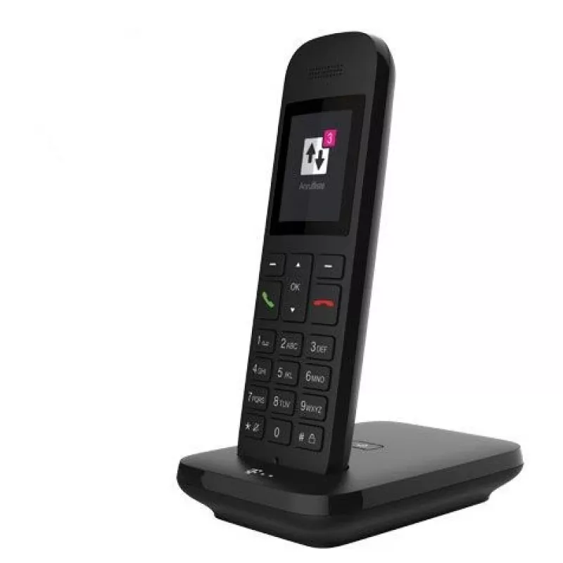 Telekom Sinus 12 Schnurlostelefon DECT mit Rufnummernanzeige, schwarz