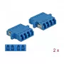 DeLOCK LC Quad Buchse zu LC Quad Buchse LWL-Kupplung, Singlemode, Blau, 2 Stk.