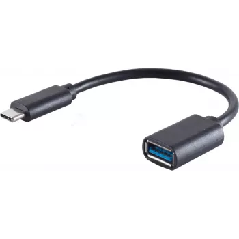 USB-Kabel S/CONN 13-30009 USB 3.2 Gen 1 0,1 m USB-C USB-A Schwarz