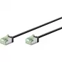 Goobay Ultra-Flexibles CAT 8.1 Patchkabel schlank U/FTP schwarz - extra-kurzer Stecker 99,9% (74354)