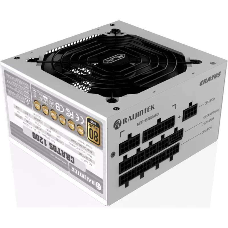 CRATOS 1200 Weiß, PC-Netzteil Weiß, Kabelmanagement, 1200 Watt