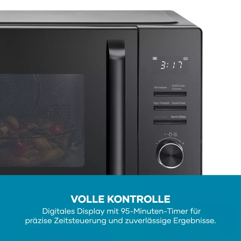 Kombi-Mikrowelle SEVERIN MW 7798, Tischgerät, 29 L, 900 W, Schwarz, 315 mm Drehteller