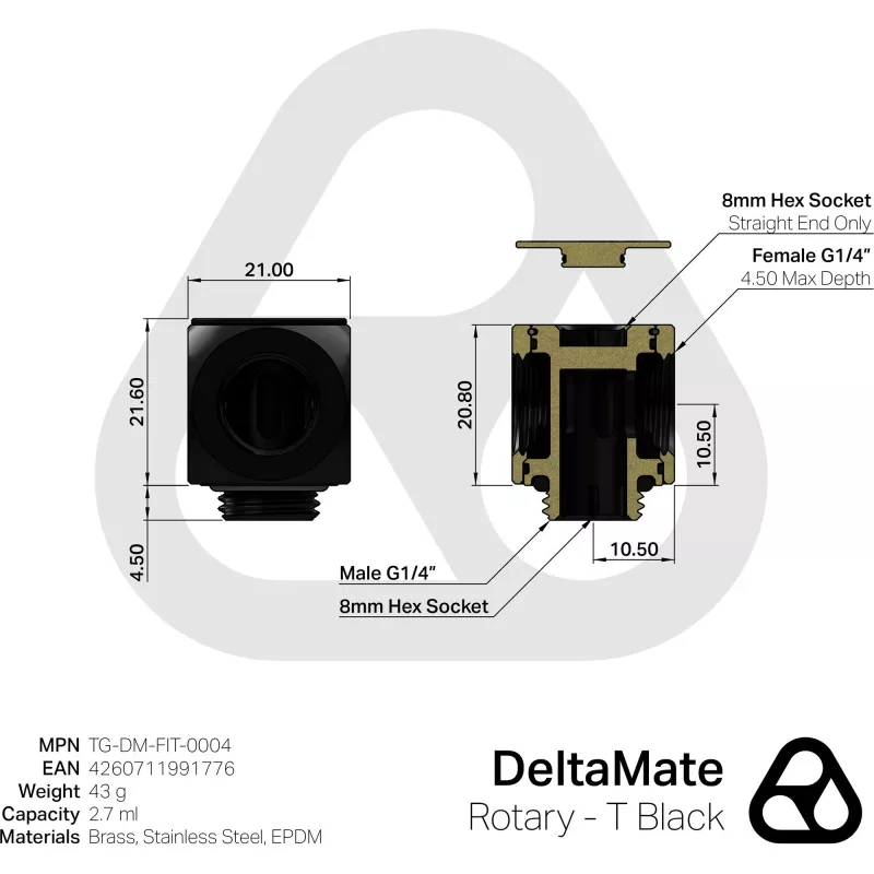 Thermal Grizzly DeltaMate Rotary - T schwarz (TG-DM-FIT-0004)