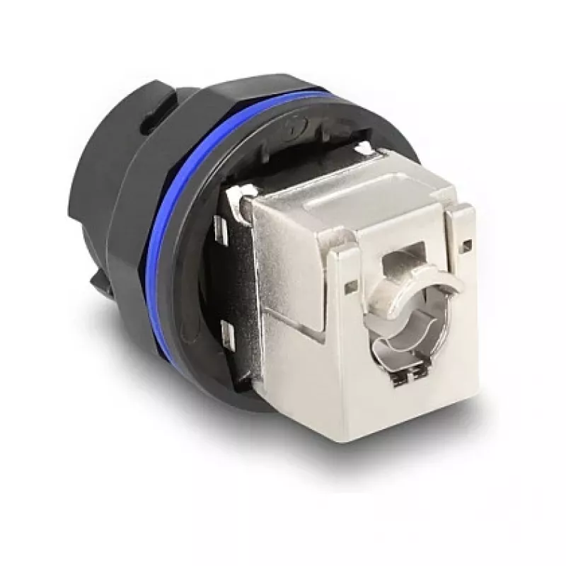 Delock 67047 RJ45 Cat.6A Einbaubuchse mit LSA-Anschluss, Schwarz