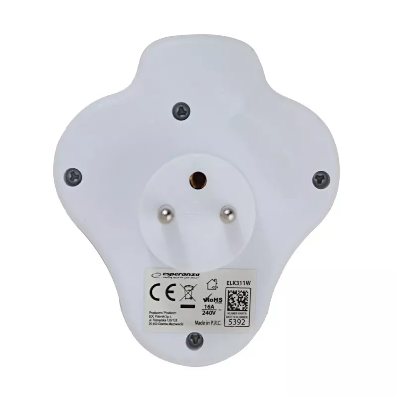 Esperanza ELK311W Elektrischer Splitter 2 GN. USB-C USB-A EIN. Weiß