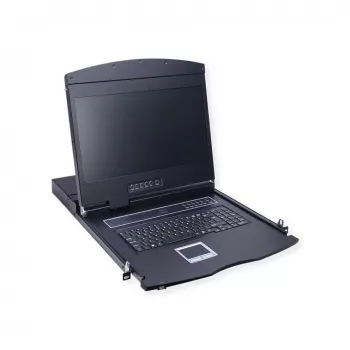 VALUE 26.99.0161 KVM-Konsole mit 8-Port-KVM-Switch, USB, deutschem Layout, 19 Zoll