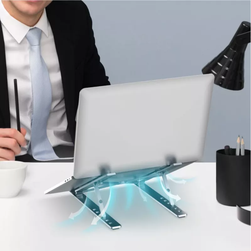 Unitek OT155SL faltbarer Laptopständer, Aluminium, Silber