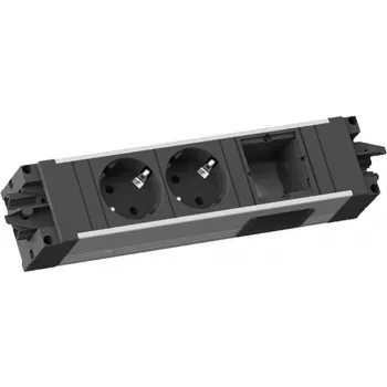 Bachmann STEP ALU 2xCEE7/3 1xCM 90° GST18 Steckdosenleiste (906.09529)