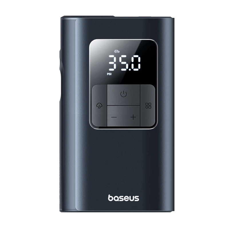 Baseus PrimeTrip VA1 tragbarer Reifenfüller, 75 W, 2-in-1 mit Taschenlampe und 6000-mAh-Powerbank, Schwarz