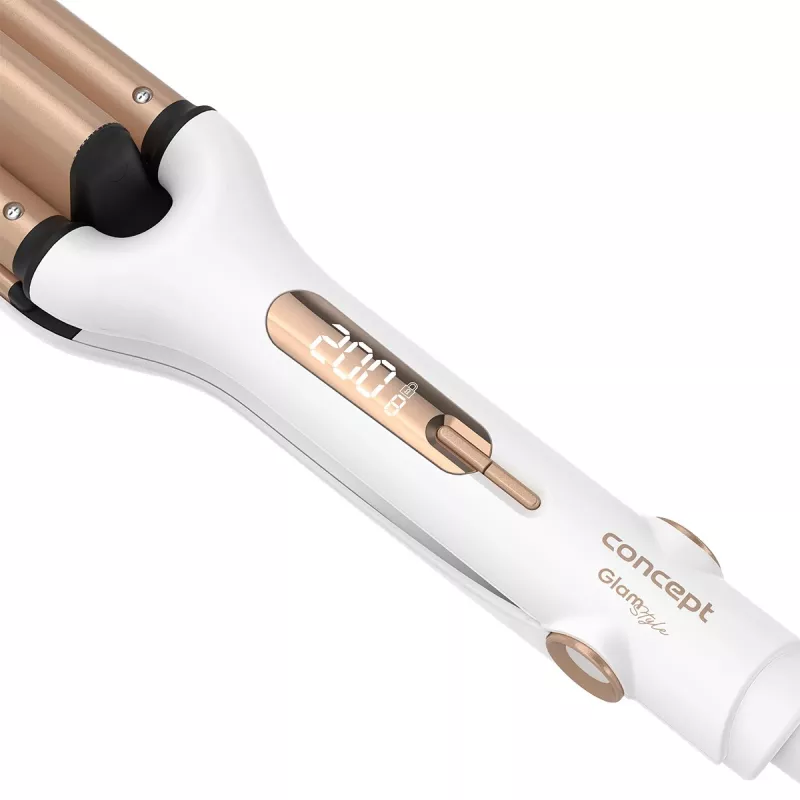 Concept GLAM Style KT2140 Haarwaver, 100 W, 9 Temperaturstufen, Keramikbeschichtung, 1,8 m Drehkabel, Roségold