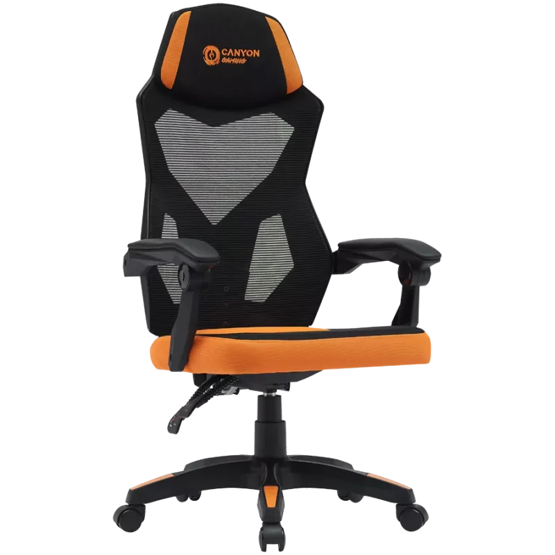 Gaming-Stuhl CANYON Wave MCH02 — Mesh-Rückenlehne, ergonomisches Design, schwarz/orange