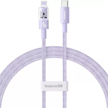 USB-C auf Lightning Schnellladekabel Baseus Gem 1 m 20 W Violett, Nylonummantelung, 7-Pin Lightning