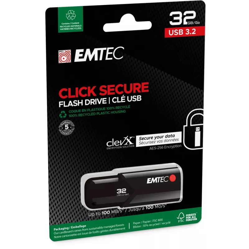Emtec Click Secure B123 USB-3.2-Stick, 32 GB