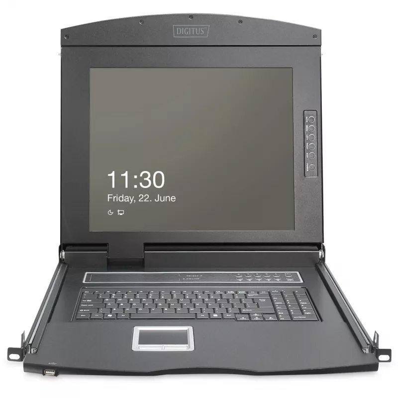KVM-Konsole Digitus 19 Zoll HD LCD 16-Port VGA deutsche Tastatur