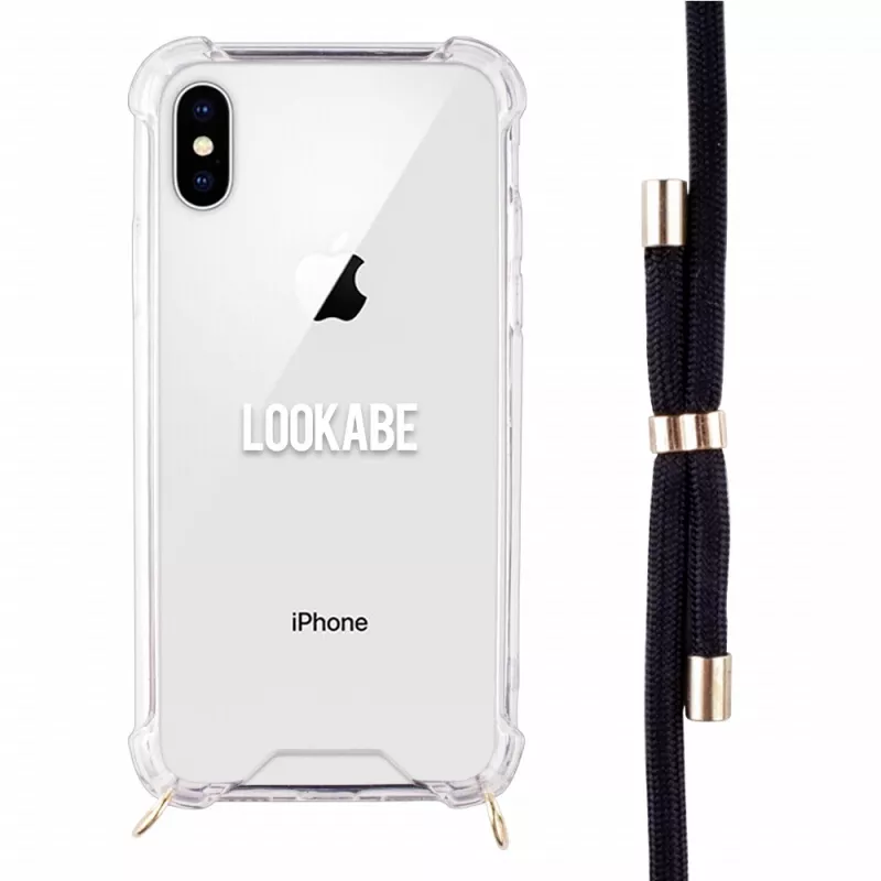 Lookabe Halsketten-Handyhülle für iPhone XS Max, Gold/Schwarz