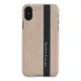 Smartphone-Hülle man and wood für iPhone X/XS – schwarzes Leder