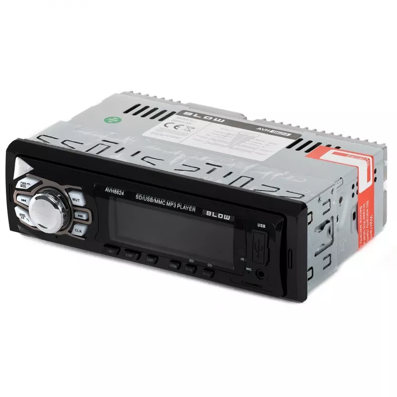 BLOW AVH-8624 Autoradio, 1 DIN, FM RDS, Bluetooth, USB, SD/MMC, AUX, MP3, LCD-Display, Fernbedienung, Schwarz