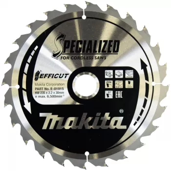 Makita Efficut - Kreissägeblatt - für Holz - 235 mm - 24 Zähne - für Makita DHS900, DHS900Z, DHS900ZU (E-01915)