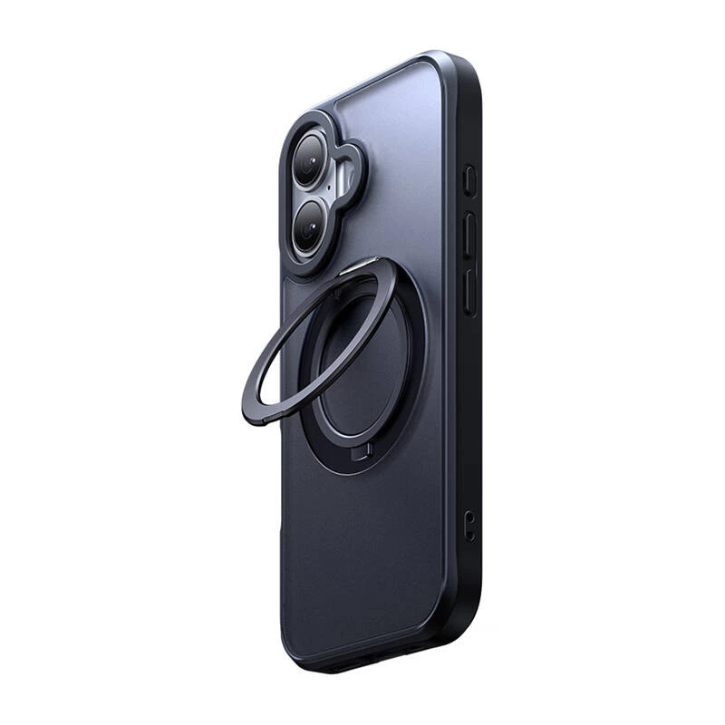 Schutzhülle Mcdodo PC-4930 MagSafe für iPhone 16 mit integriertem Ständer, schwarz