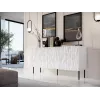Kommode Cama Meble JUNGLE 152x40.5x74.5 cm weiß matt mit schwarzen Beinen