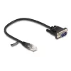 Delock RS-232-Serienkabel, RJ45-Stecker auf D-Sub 9-Stecker, 30 cm, Schwarz