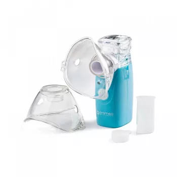 Dampfinhalator HI-TECH MEDICAL ORO-MESH batteriebetrieben Blau Weiß