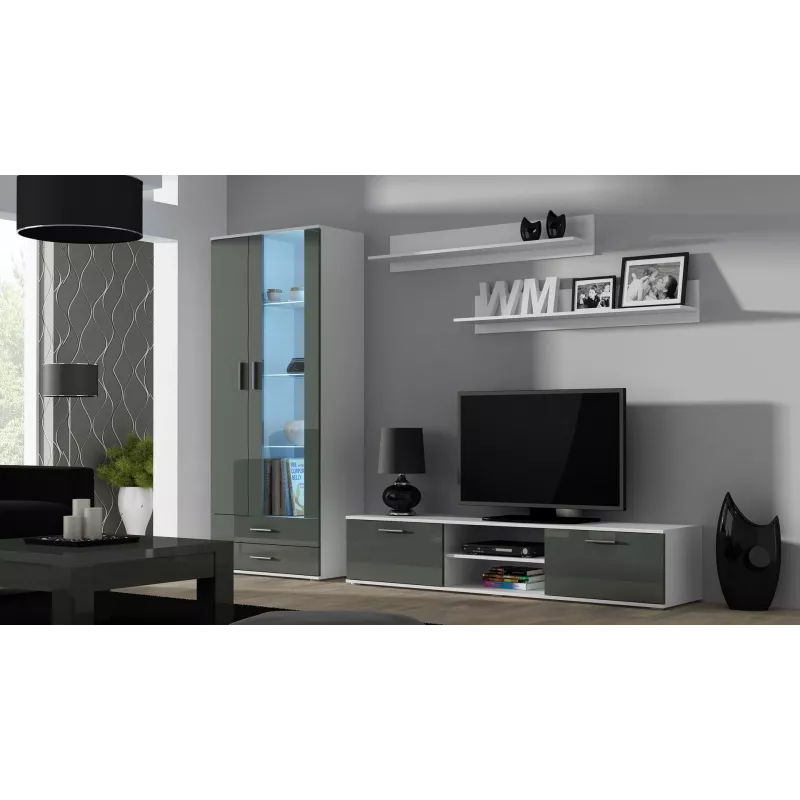 Cama TV-Ständer SOHO 180 weiß/grau glänzend