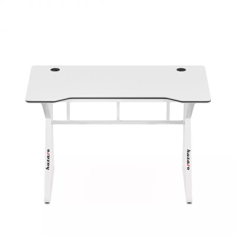 Gaming-Tisch huzaro Hero 1.6 Weiß — gerades MDF/Carbon-Tischplatte 1200×600 mm, Metallgestell, 750 mm Höhe
