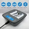 everActive NC-1000M V2 Akkuladegerät, Ni-MH, 4 Schächte AA/AAA, USB-C, Schwarz
