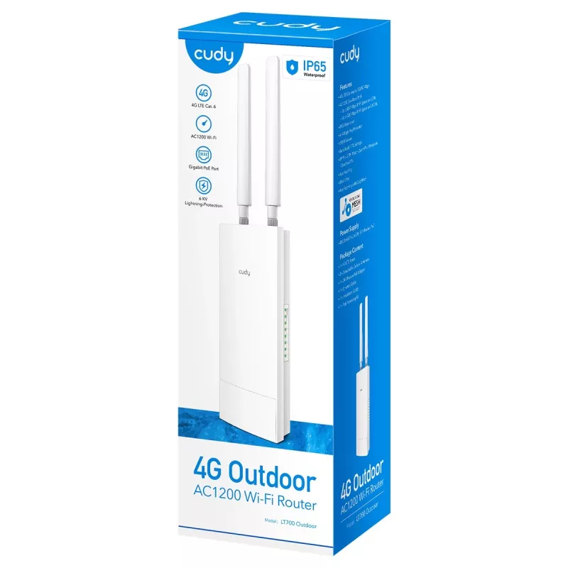 Cudy LT700 WLAN-Router Gigabit Ethernet Dualband (2,4 GHz / 5 GHz) 4G Weiß