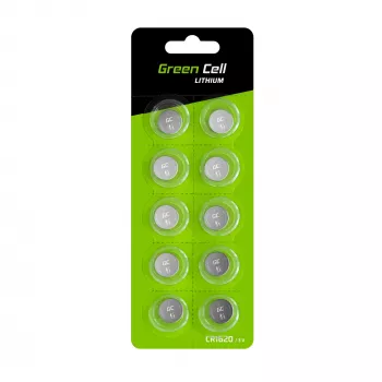 Lithium-Einwegbatterie Green Cell CR1620 3V 70mAh, Blisterpackung 5 Stück, 1,9 mm Höhe