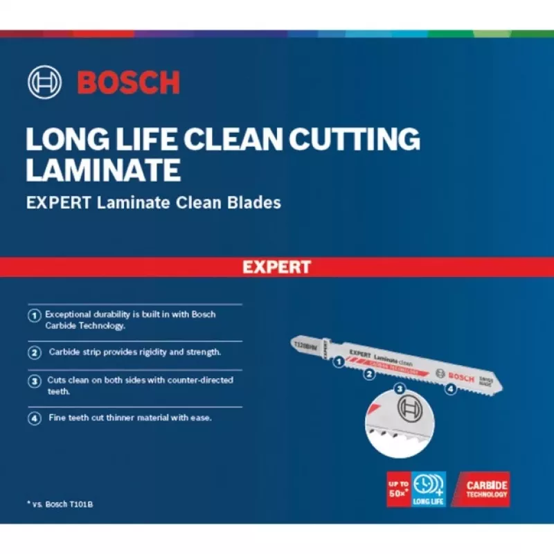 Bosch Expert Laminate Clean T 128 BHM Stichsägeblätter (3 Stück)