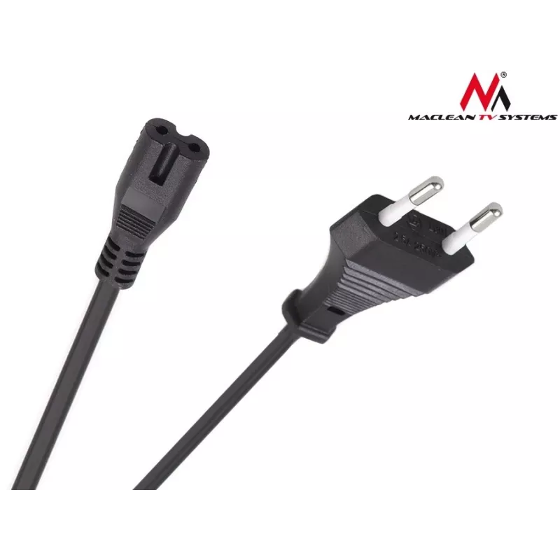 Maclean MCTV-809 Netzkabel EU-Stecker auf Figure-8 (C7), 1,5 m