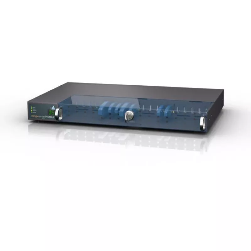 SEH dongleserver ProMAX USB-Dongleserver, 5x USB 3.0 + 15x USB 2.0, zwei Netzteile, Schwarz/Blau