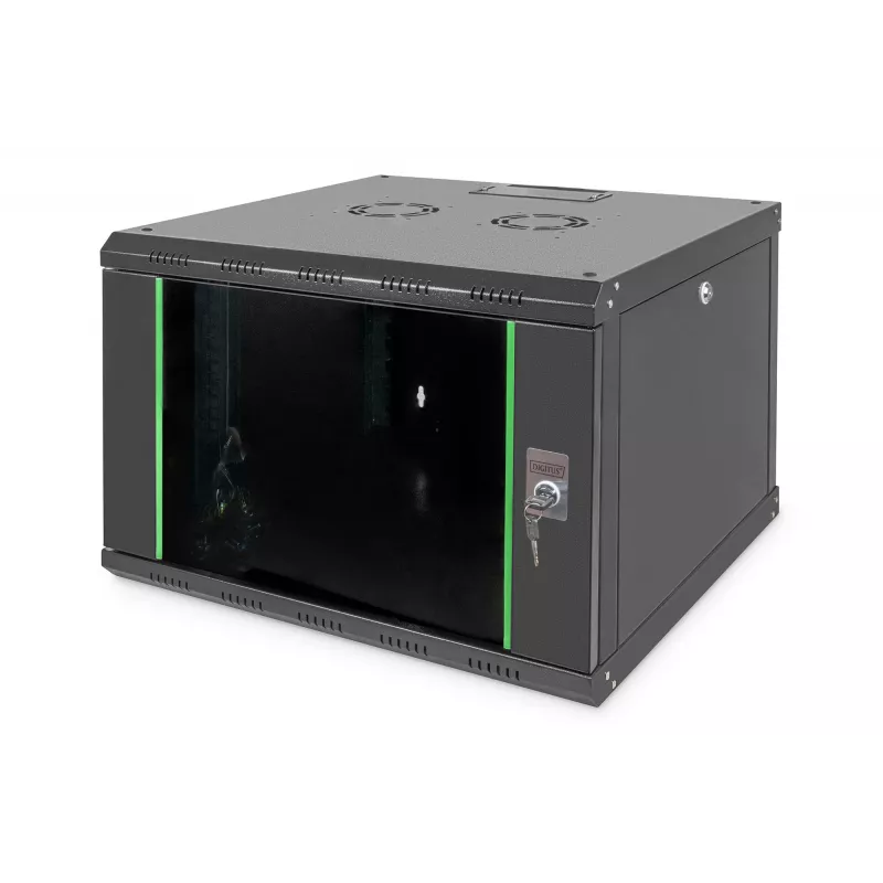 Professional Wandgehäuse Unique Serie - 600x600 mm (BxT), IT-Schrank schwarz, 7 Höheneinheiten