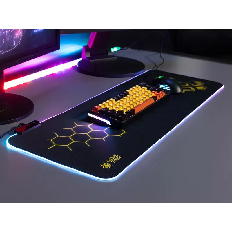 TRACER GameZone Hexy1 RGB Maus- und Tastaturunterlage, 80 x 30 x 0,4 cm, Schwarz