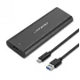 Qoltec 50312 M.2 NVMe SSD-Gehäuse, USB Type-C, schwarz