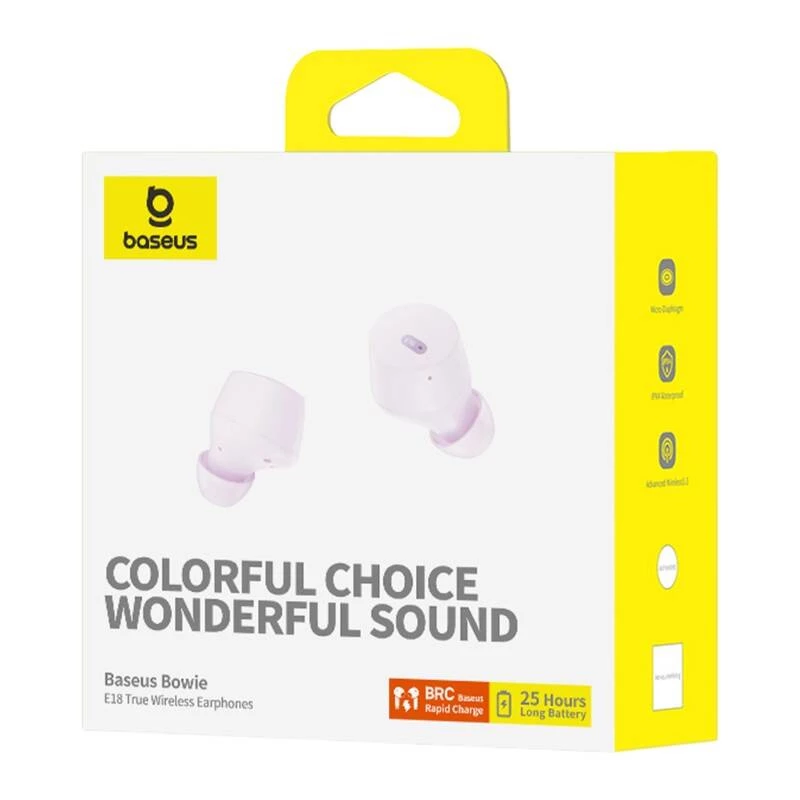 Headset Baseus Bowie E18 True Wireless Stereo (TWS) In-Ear Bluetooth USB Typ-C Lila — Anrufe & Musik