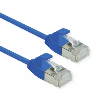 ROLINE U/FTP DataCenter Patchkabel Cat.6A (Klasse EA), LSOH, schlank, Blau, 1,5 m (21.15.3344)