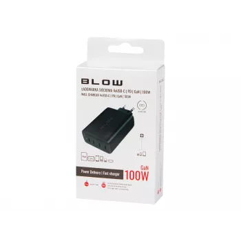 BLOW 4xUSB-C PD 100W GaN Wandladegerät, schwarz
