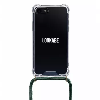 Lookabe Smartphone-Halskettenhülle für iPhone 7/8, Gold mit grünen Akzenten