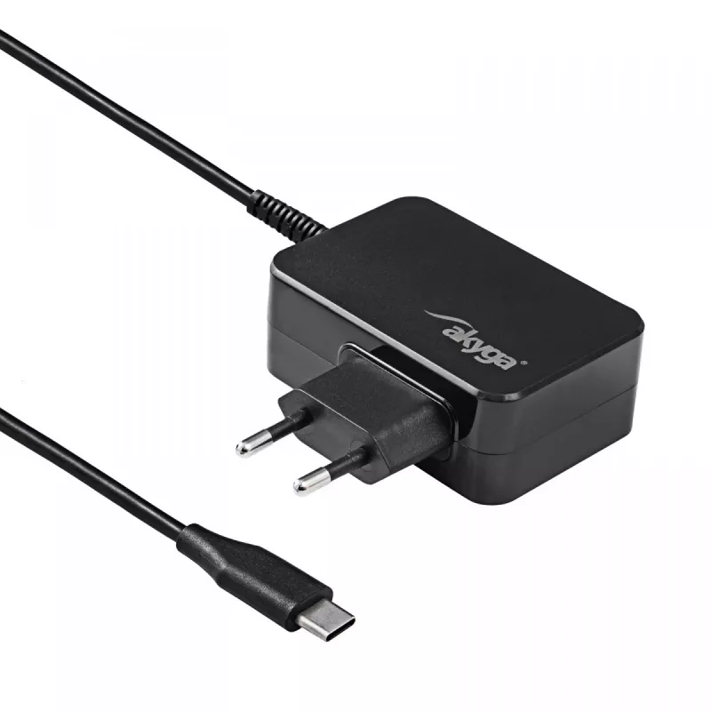 Akyga AK-ND-81 USB-C-GaN-Notebook-Netzteil 65 W, PD 3.0, 5–20 V, 1,8 m Kabel, schwarz