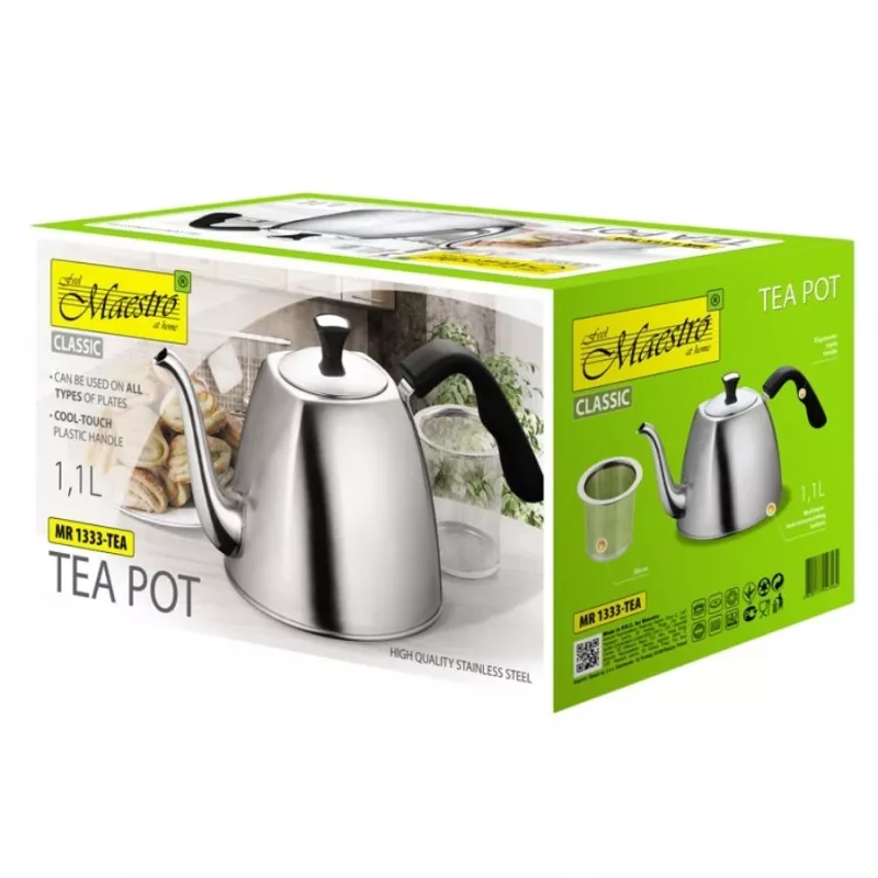 Maestro MR-1333-Tea Teekanne für Tee und Kräuter, 1,1 L, Edelstahl
