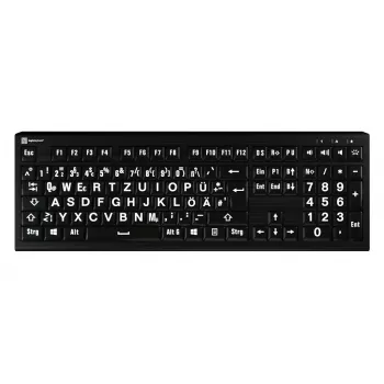LogicKeyboard XL-Print Astra 2 White on Black DE (PC)