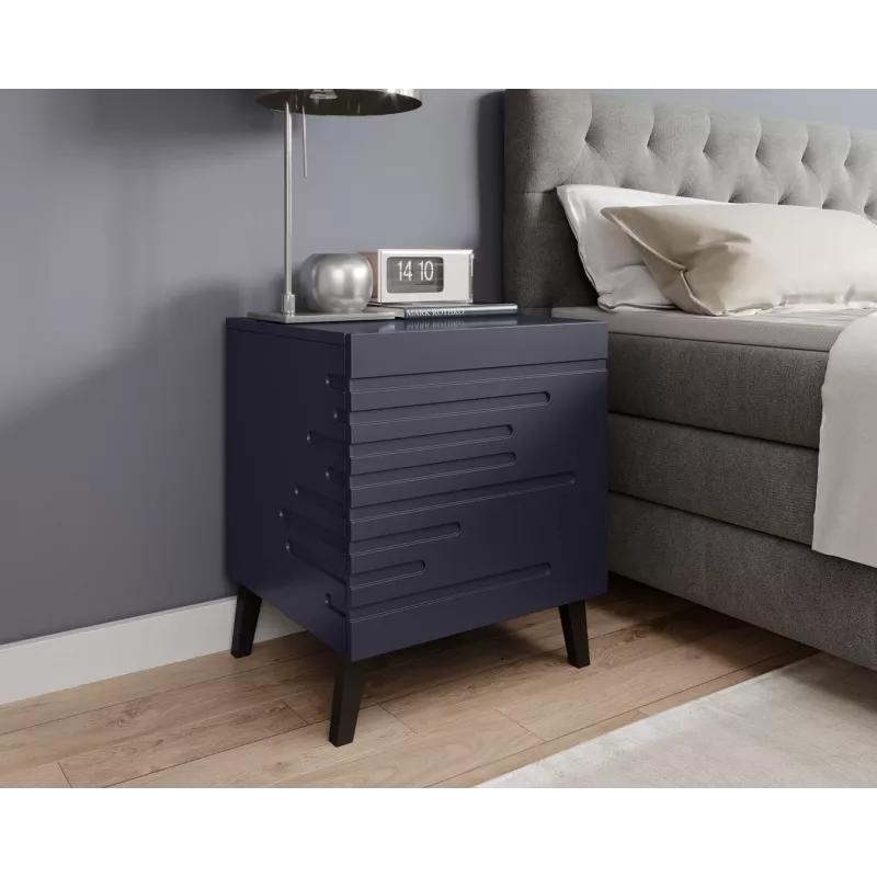 Nachttisch cama meble NOVA 44×40×52 cm, 1 Schublade, marineblau matt