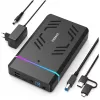 Inateck FE3003 RGB 3.5 USB 3.0 Festplattengehäuse für 2.5/3.5 SATA HDD/SSD, Schwarz