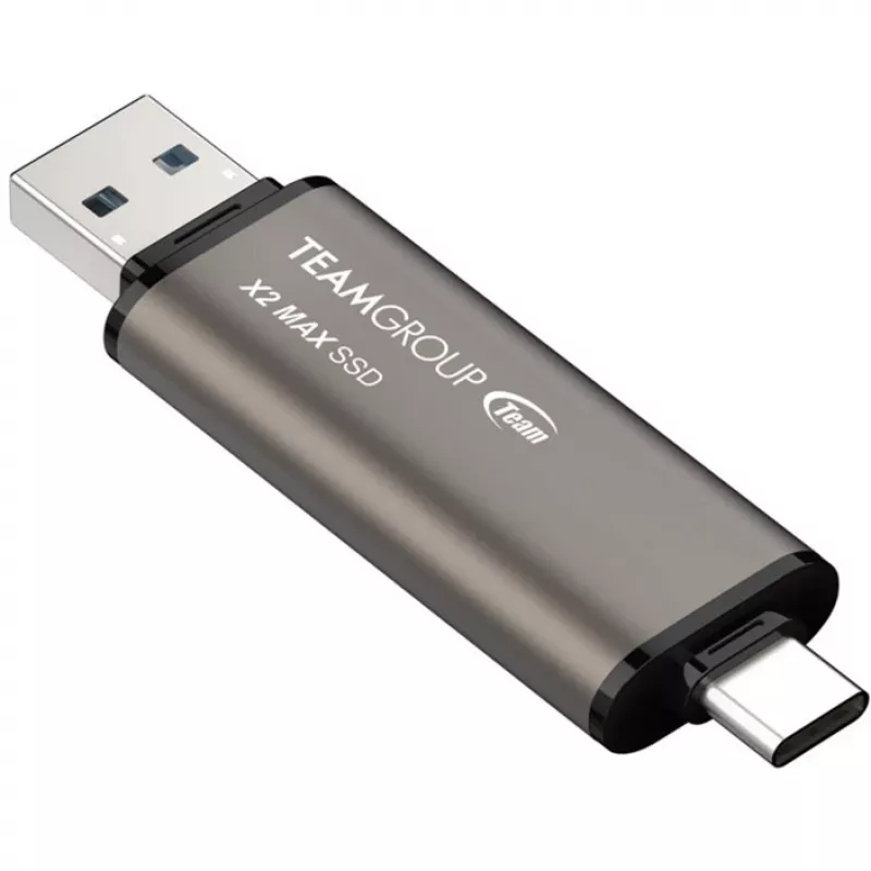 TeamGroup X2 MAX 1 TB Dual-USB-A/USB-C-Stick, USB 3.2 Gen 2, Titan/Schwarz