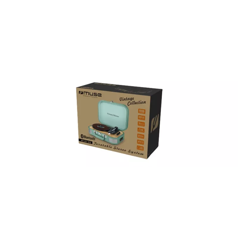 Muse MT-201WG Plattenspieler-Stereoanlage, USB-Anschluss, AUX-Eingang