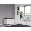 Geschlossener Schuhschrank-Aufsatz e shop OPAL SZAFKA BIEL — Weiß, Spanplatte, B850×H450 mm, 16 mm Rahmen